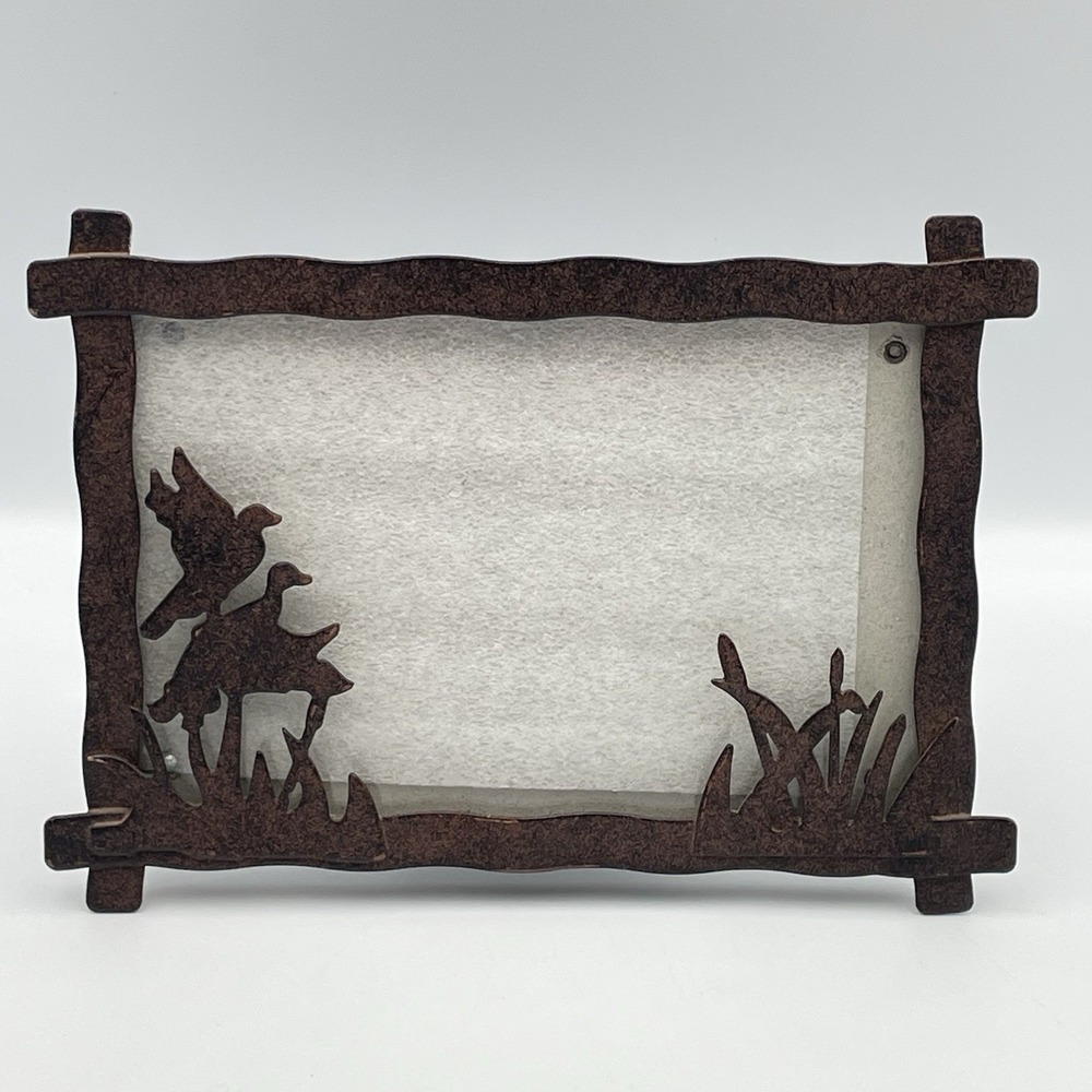 Rustic Metal Duck Silhouette 4x6 Picture Frame Lodge Cabin Decor Hunting Country